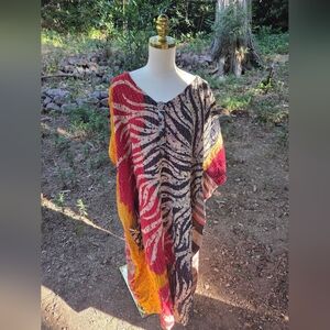 Kantha Bae Handmade Bohemian Festival Zebra Kaftan Kimono